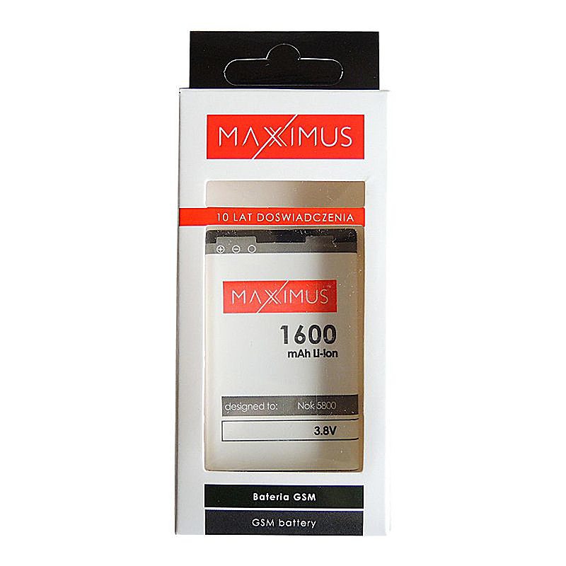 BAT. MAXXIMUS NOK 5800/5230 1600 LIONC3/N900/X6 16GB/ - Billede 4